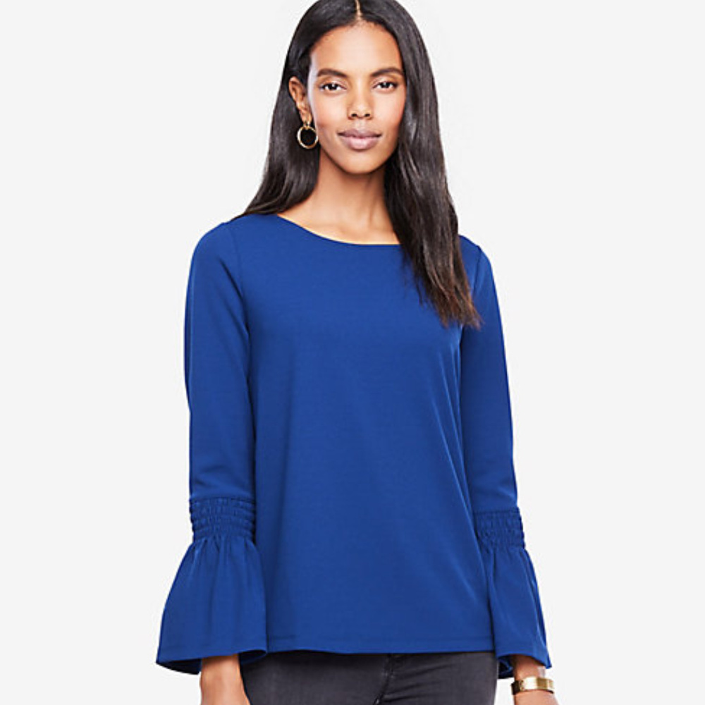 Smocked Flare Cuff Top